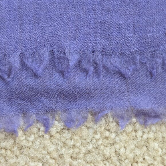 Huge Cashmere Lightweight Woven Wrap Scarf Shawl Periwinkle Blue - Picture 7 of 10